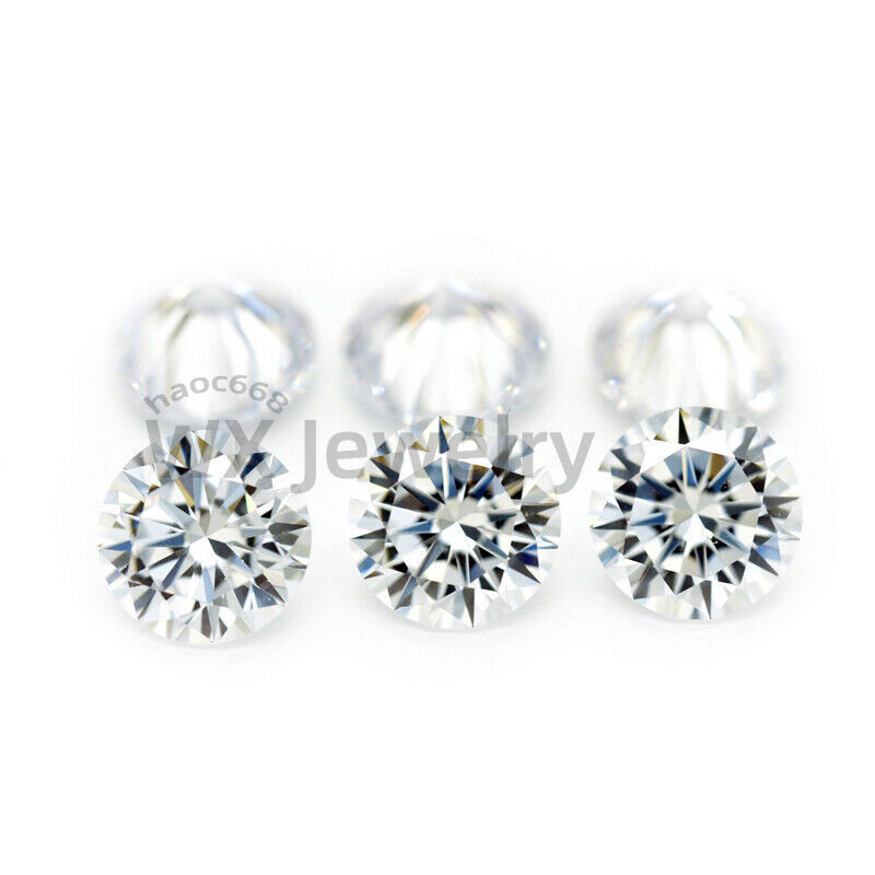 100pcs 0.7～25mm Round white Loose cubic zirconia AAAAA CZ stone Brilliant