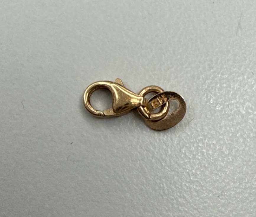 BH 14k Rose Gold Pear Shape Lobster Fish Lock 6.9 mm Clasp Made In Italy
