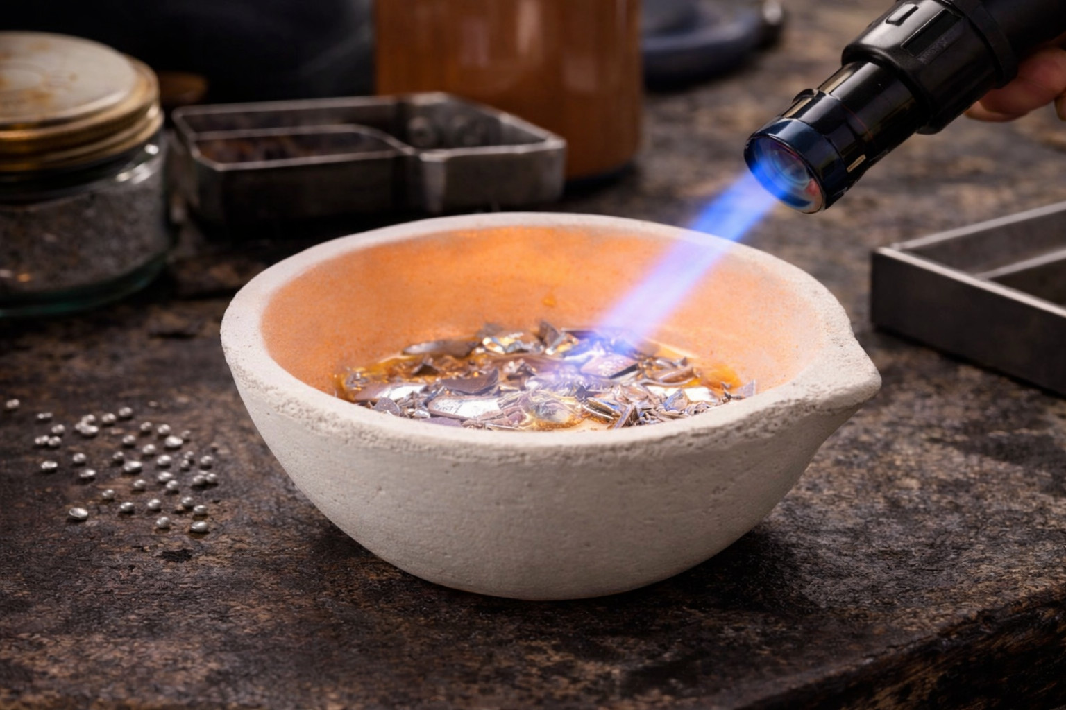 2400 Gram Ceramic Alumina Crucible Dish Cup Melting Casting Refining Gold Silver