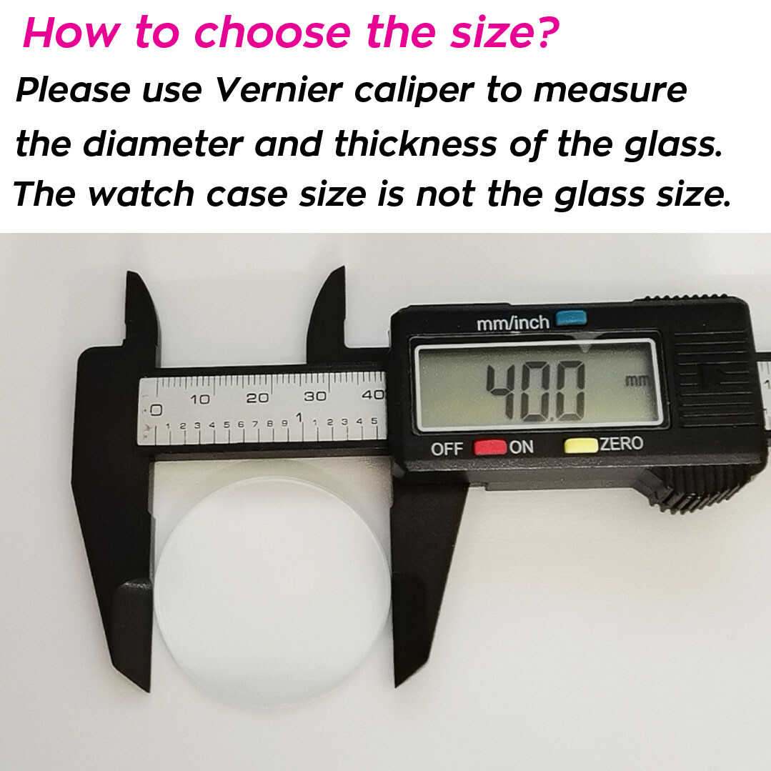 Double Dome 2.0mm Round Watch Crystal 26mm-45mm Replacement Mineral Watch Glass