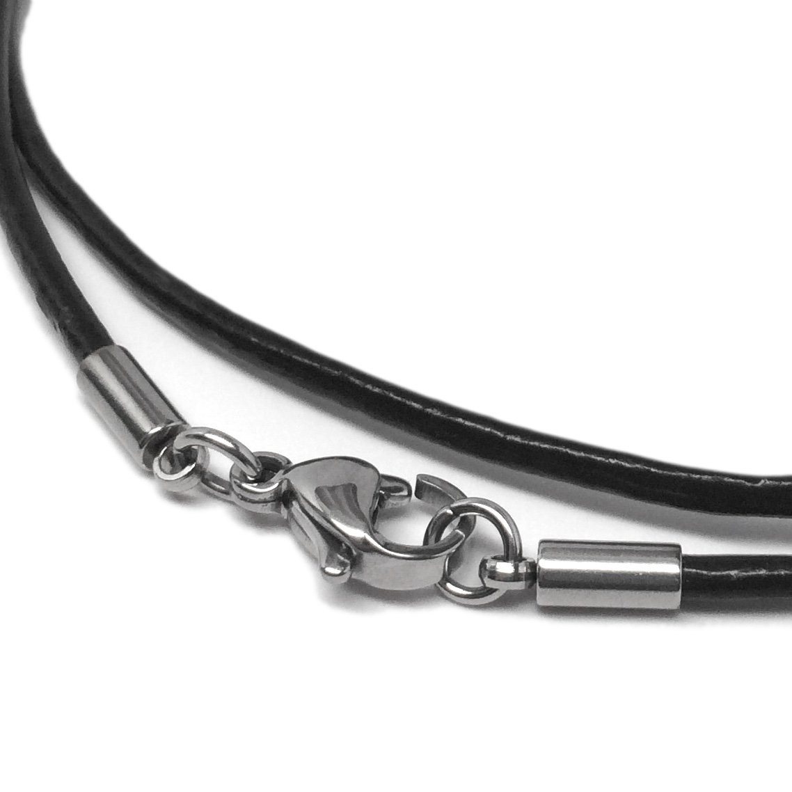 Loralyn Designs Small Simple Stainless Steel Cross Pendant on 20 Inch Black L…