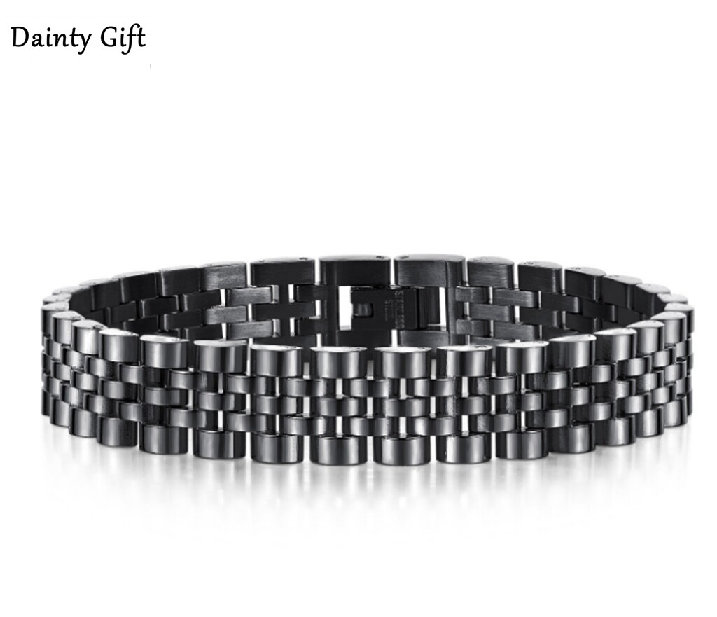 Hip Hop Fashion Men Boy Titanium Stainless Steel Chain Wrist Bracelet Bangle 8″