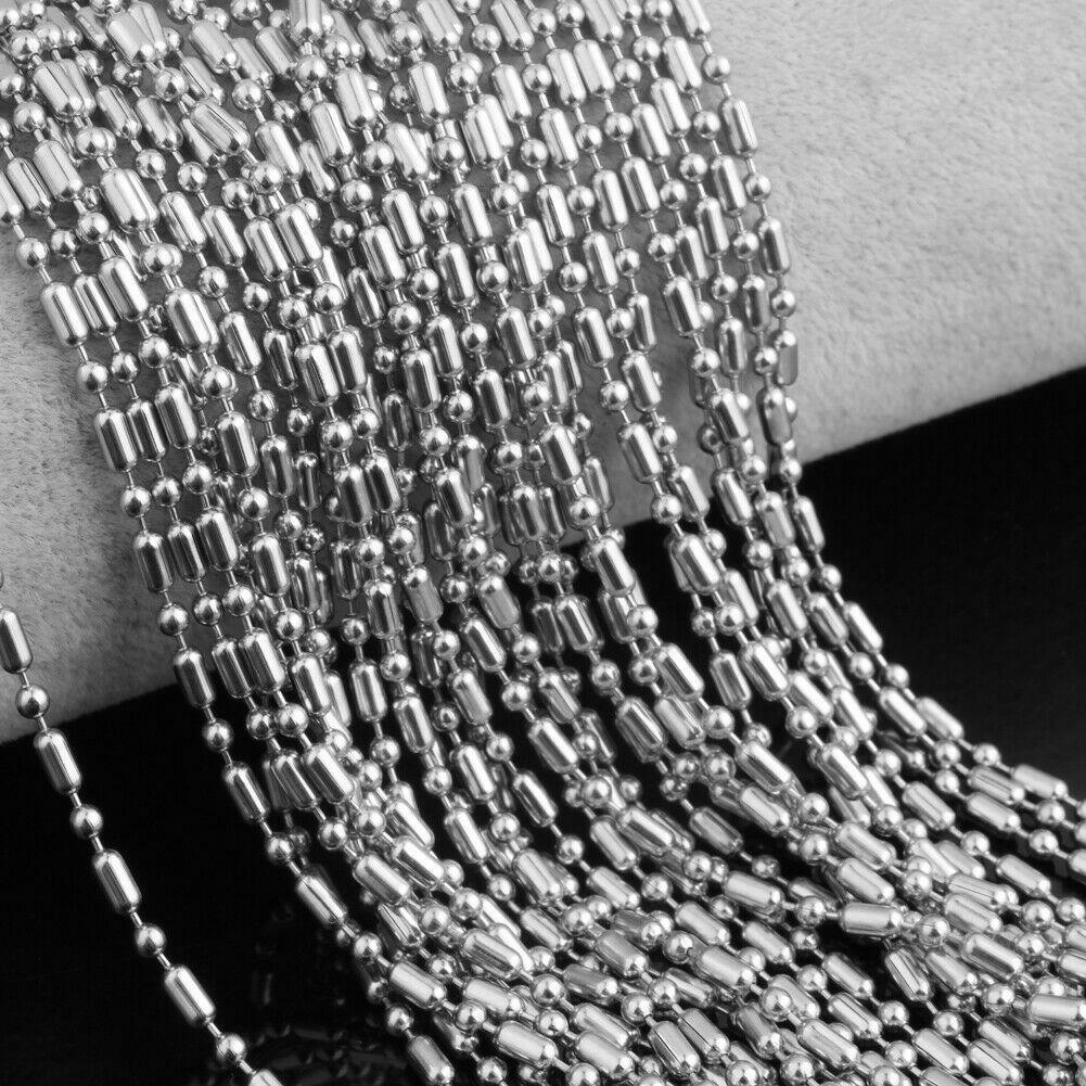 50/100pcs Lots Wholesale In Bulk Stainless Steel Bamboo Chain Necklace 16″-40″