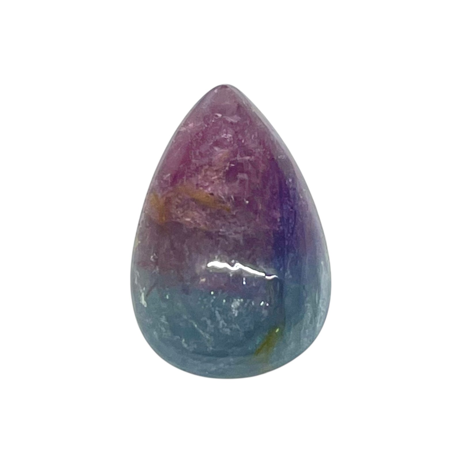 7.93 Cts Natural Bi Color Tourmaline 16x12mm Pear Cabochon Untreated Gemstone