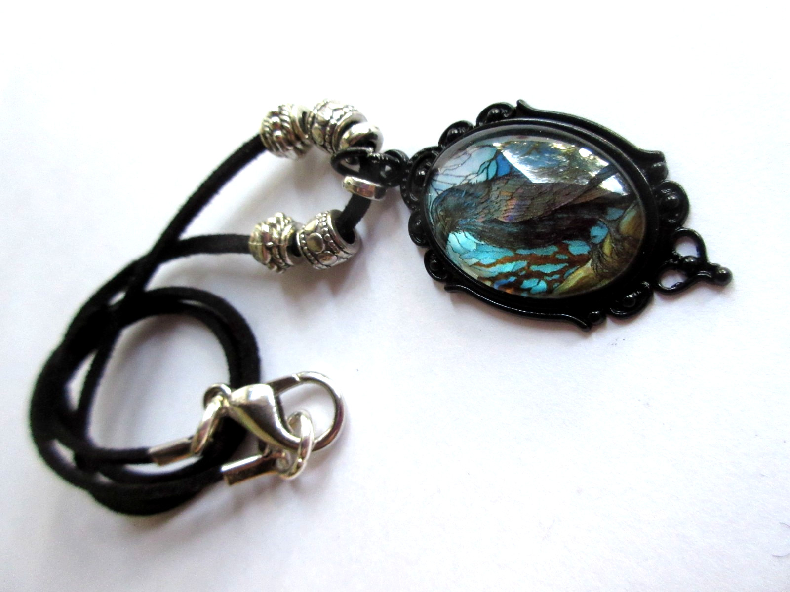 Blue Raven Necklace 17 inches