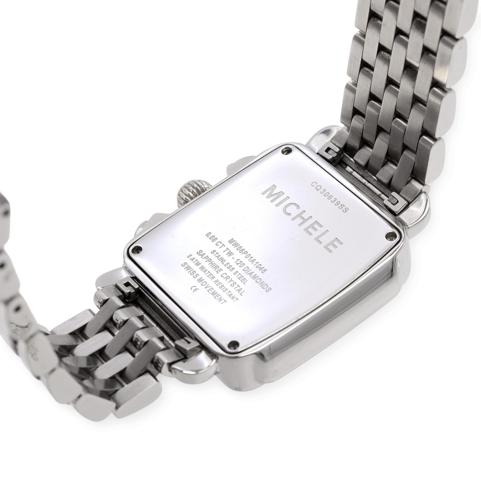 Michele Deco Diamond Bezel Stainless Chronograph Quartz Watch MW06P01A1046