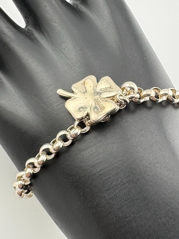 A THAILAND 925 STERLING SILVER 5.3MM ROLO BELCHER CHAIN BRACELET 7.25″ 2032
