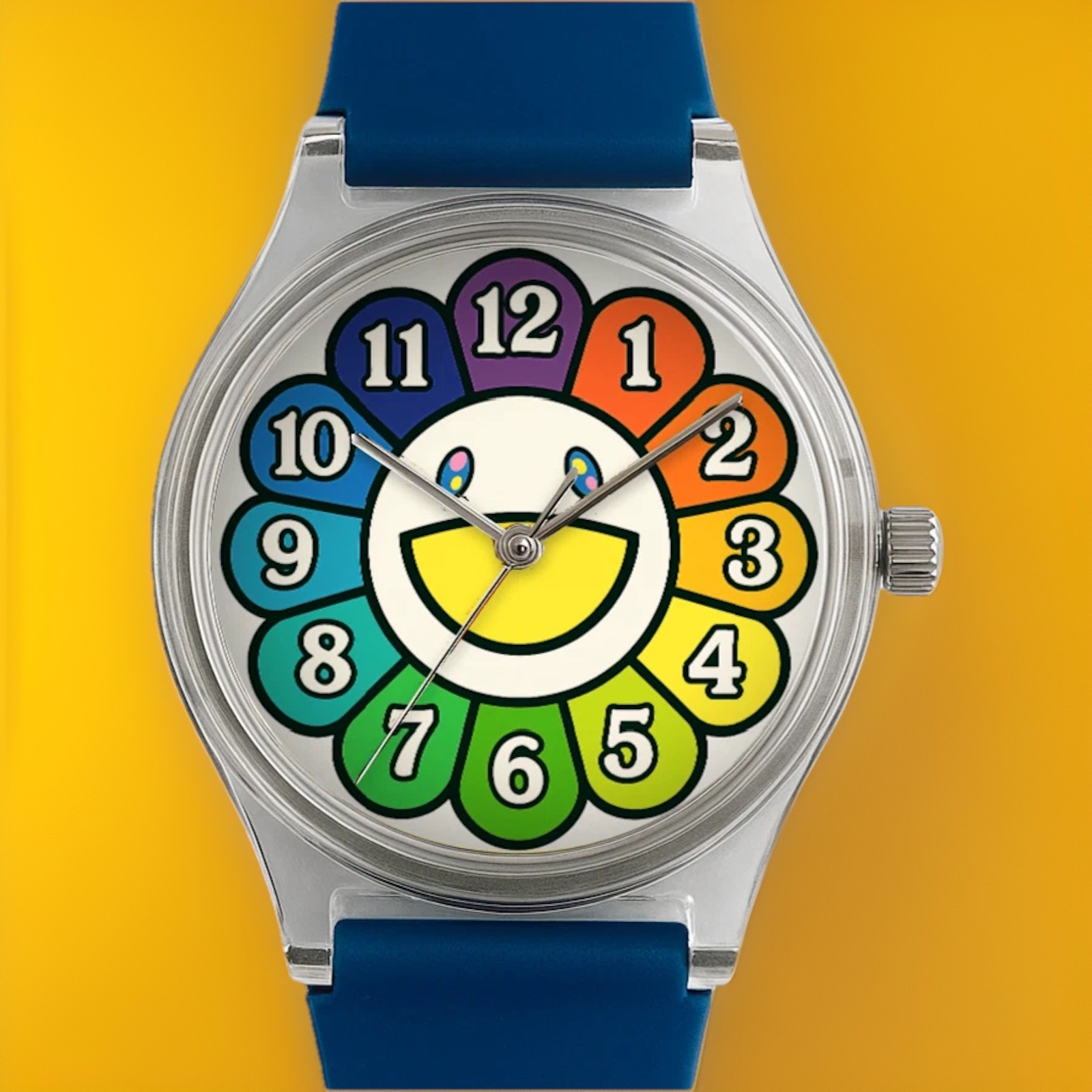 TAKASHI MURAKAMI Yayoi Kusama Flower Rainbow MOMA NY Art Wrist Watch Wristwatch