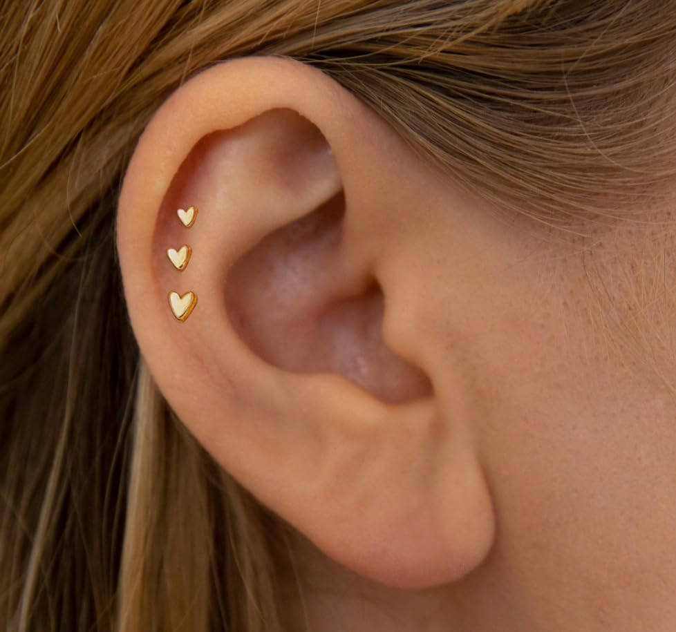 20G/18G/16G Titanium Flat Back Earrings, Threadless Nose Stud Tiny Stud Earrings