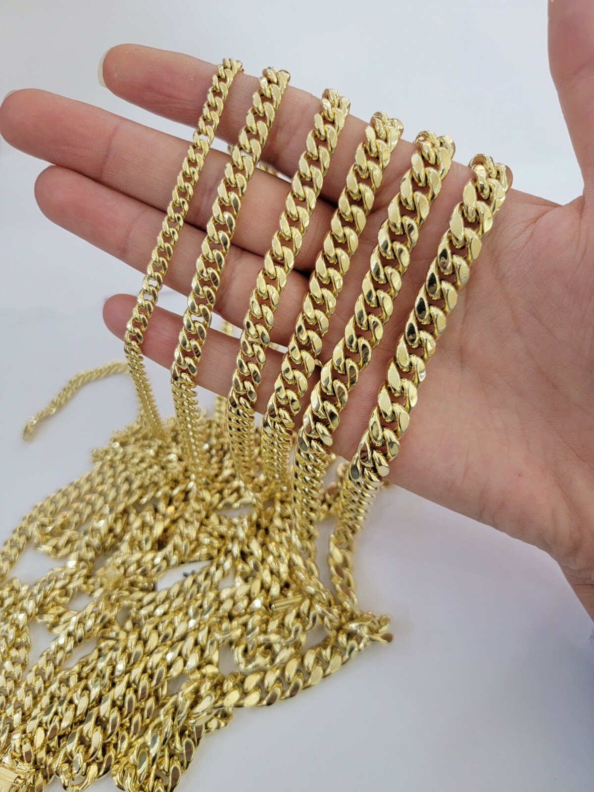 14k Yellow Gold chain Miami Cuban Link Necklace 6mm-9mm 18″-30″ Real Gold Sale