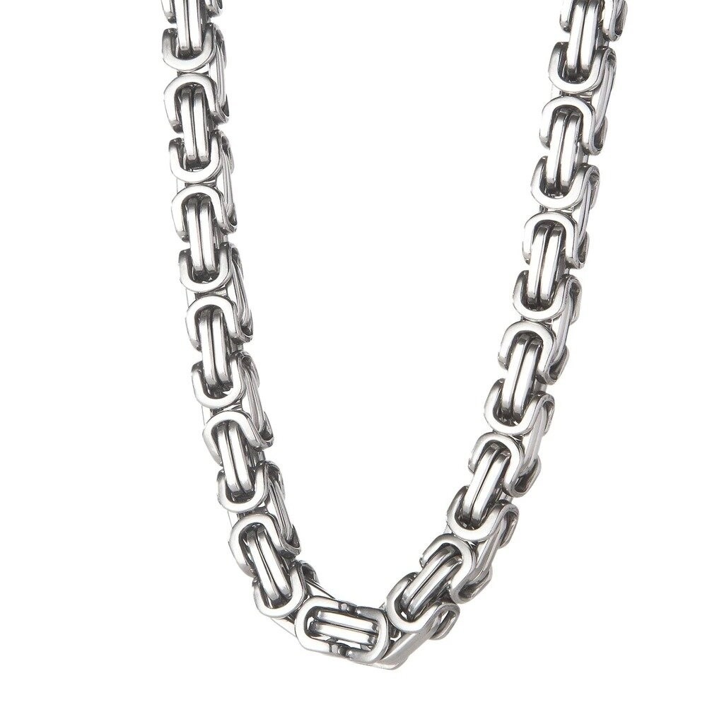 Byzantine Chain Necklace Stainless Steel 4mm / 5mm / 6mm / 7mm / 8mm / 10mm