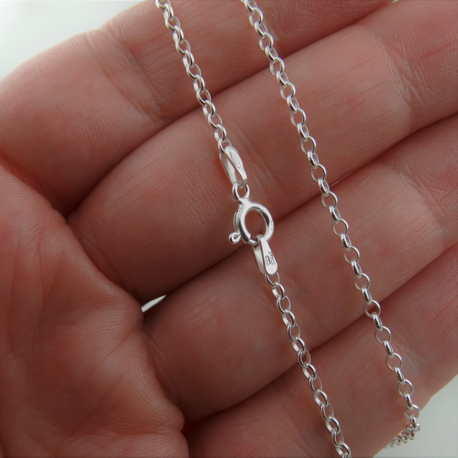 2.1mm Rolo Chain Necklace – 925 Sterling Silver – 030 Cable 16″ 18″ 20″ 24″