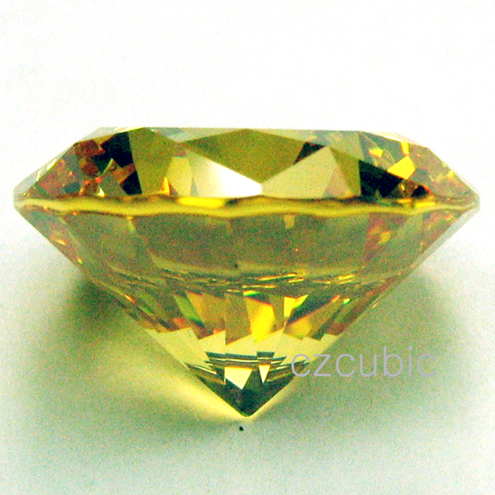 YELLOW CUBIC ZIRCONIA ROUND SHAPE SUPER & SUPER QUALITY LOOSE U.S.A SHIPPER