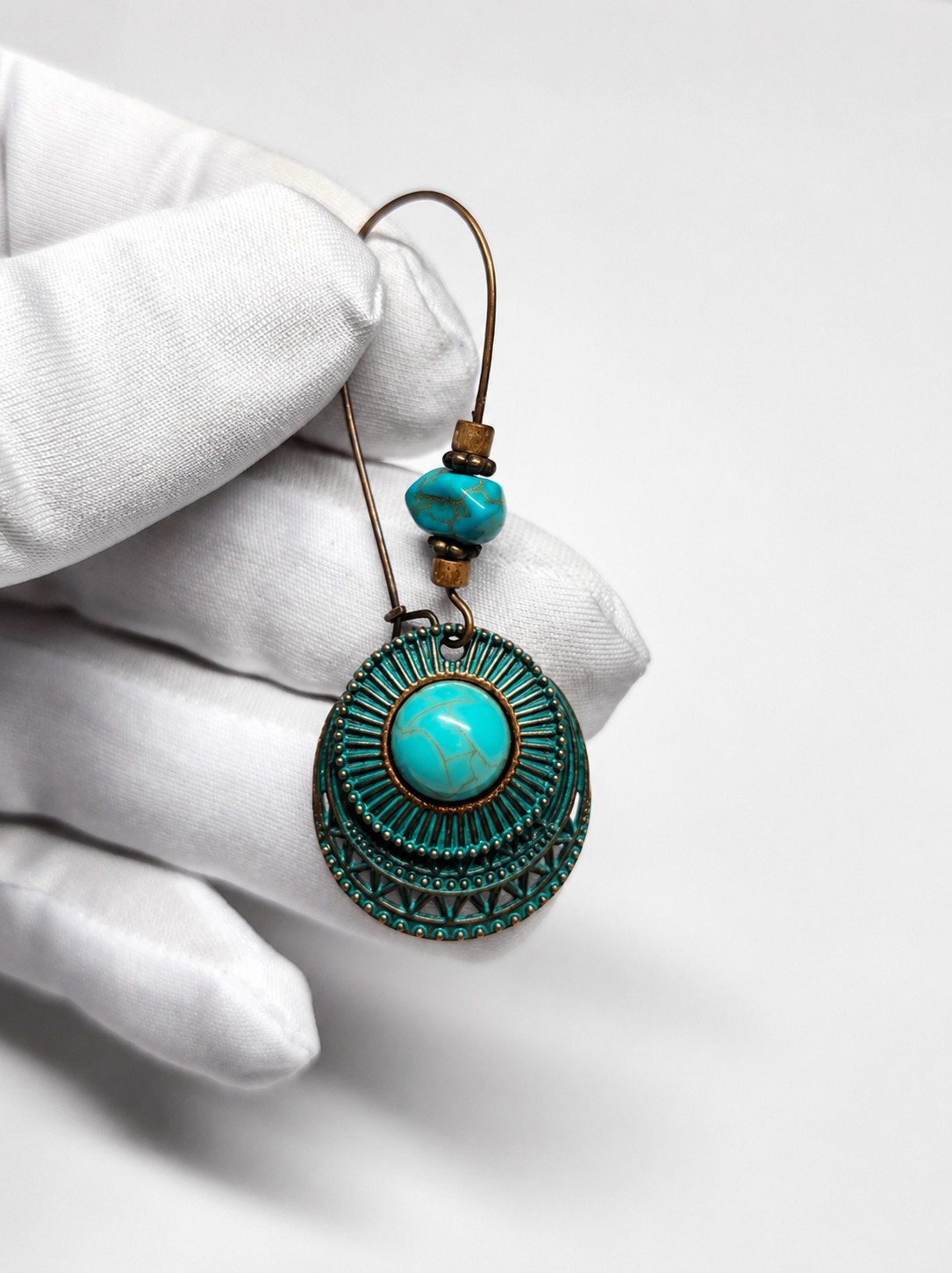 Vintage Boho Style Dangle Drop Earrings With Turquoise For Women Fashion Jewelry
