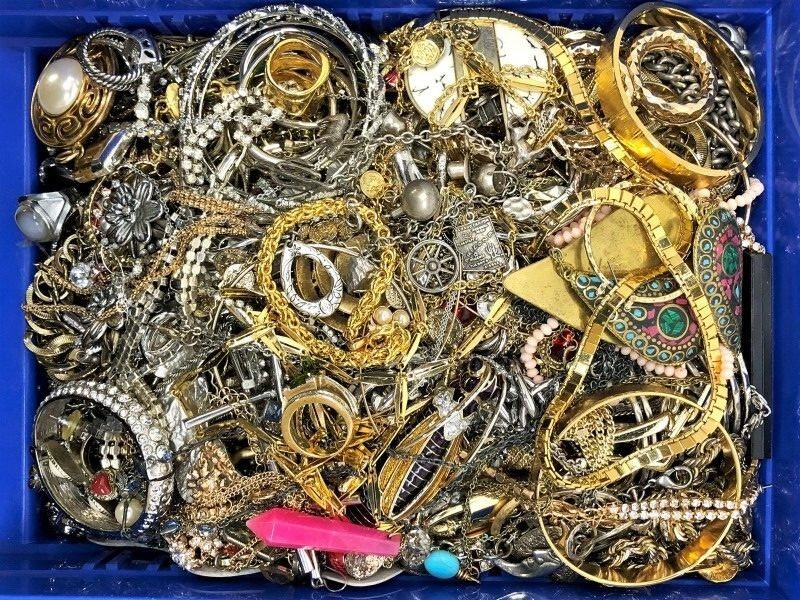 5 + Lb Pounds Unsorted Jewelry Making Craft Lot W/ Wearable Resell Mixed In Junk