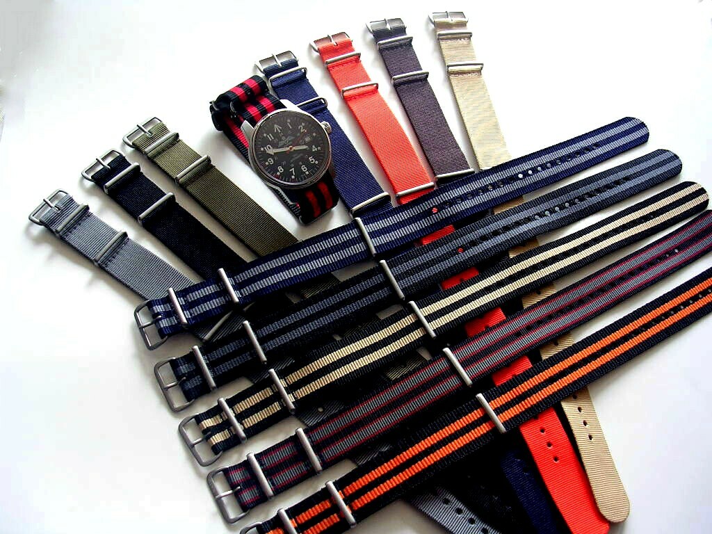 NATO G10® watchband Brown nylon RAF military army strap Bond IW SUISSE 16mm 19mm