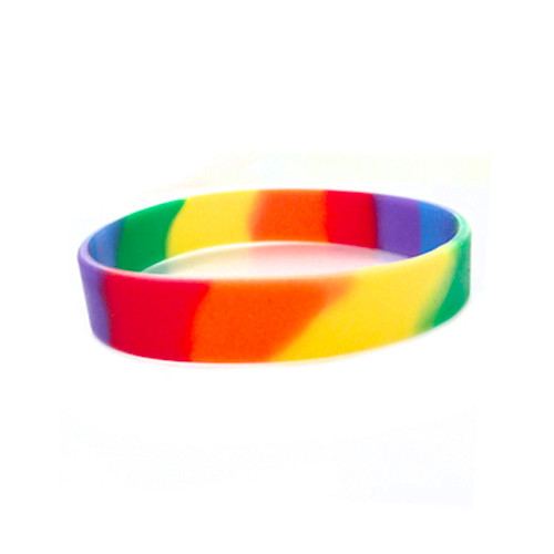 Rainbow Dip Silicone Bracelet Wristlet LGBT Wristband – Lesbian Gay Pride Flag