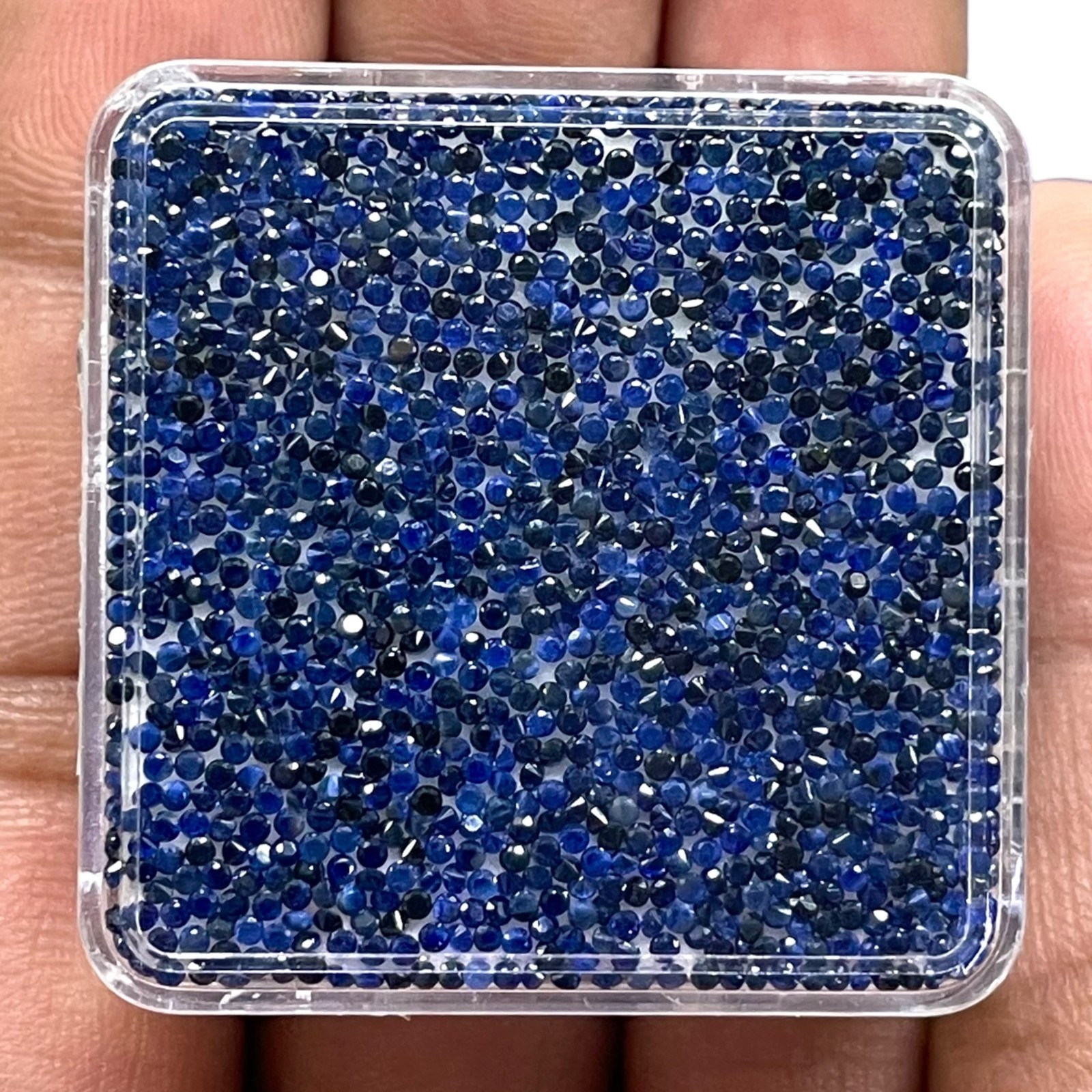 100 Pcs Natural Ceylon Blue Sapphire 1.2mm Round Diamond Cut Loose Gemstones Lot