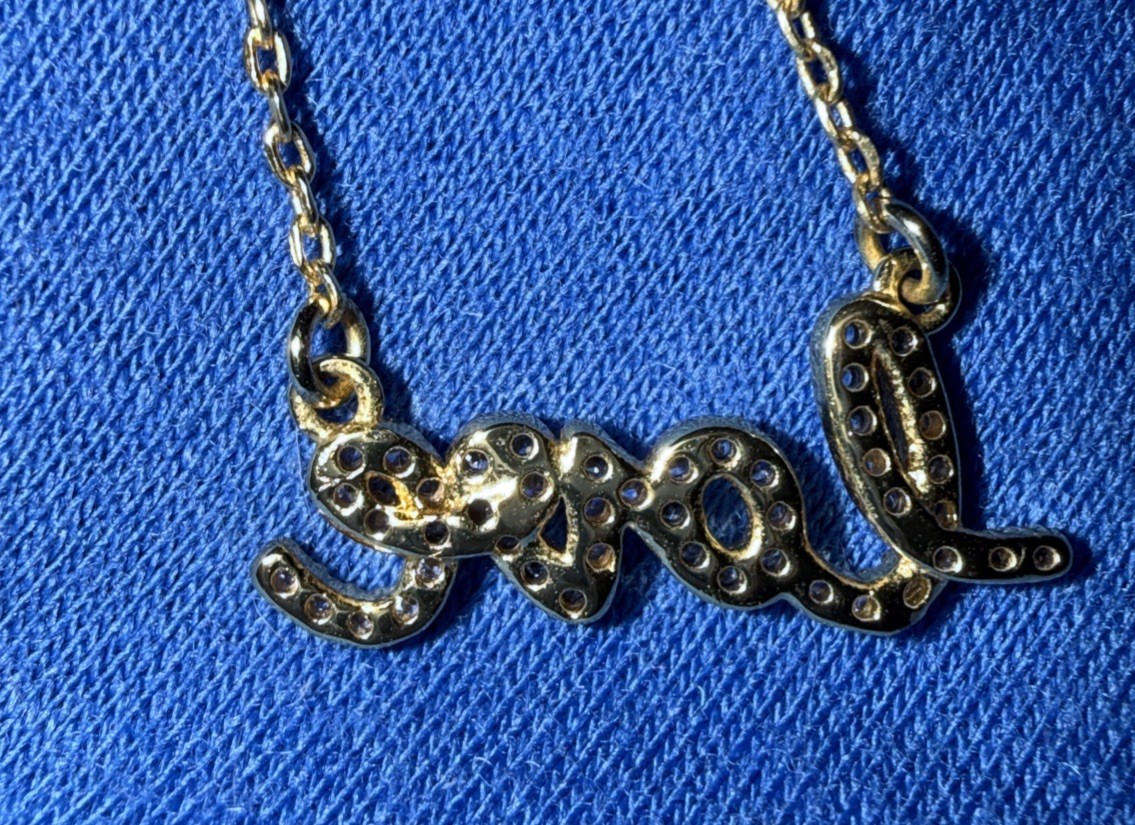 Kate Spade New York Say Yes Love Pendant Necklace Gold Tone EUC