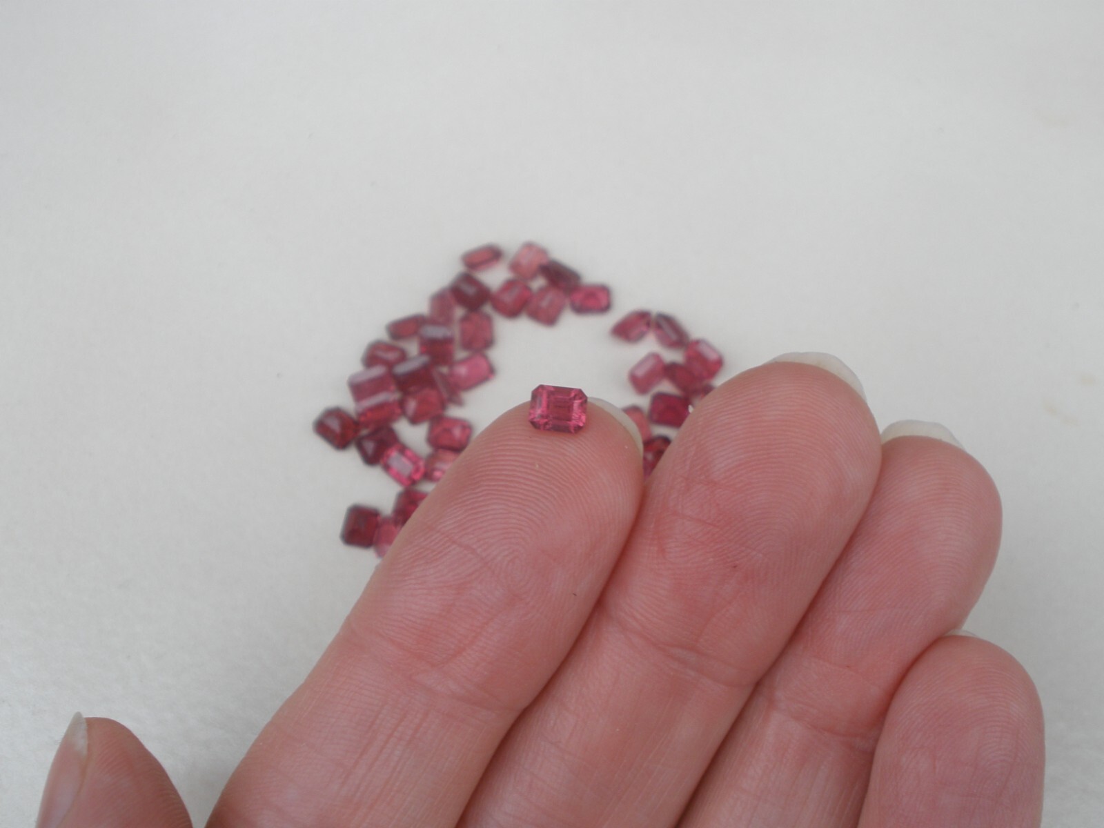 Ruby Red Tourmaline Emerald Loose Faceted Natural Gem 5x4mm