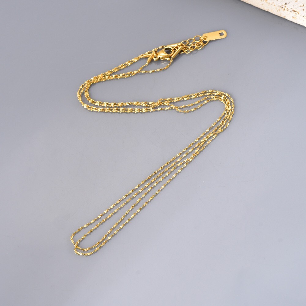 Woman 18K Gold Plated 2 Layers Starry Chain Necklace Anti-tarnish 19in
