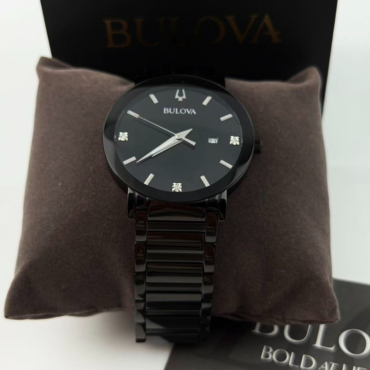Bulova Futuro Modern 98D144 Black Dial Stainless Steel Men’s Quartz Watch 42 mm