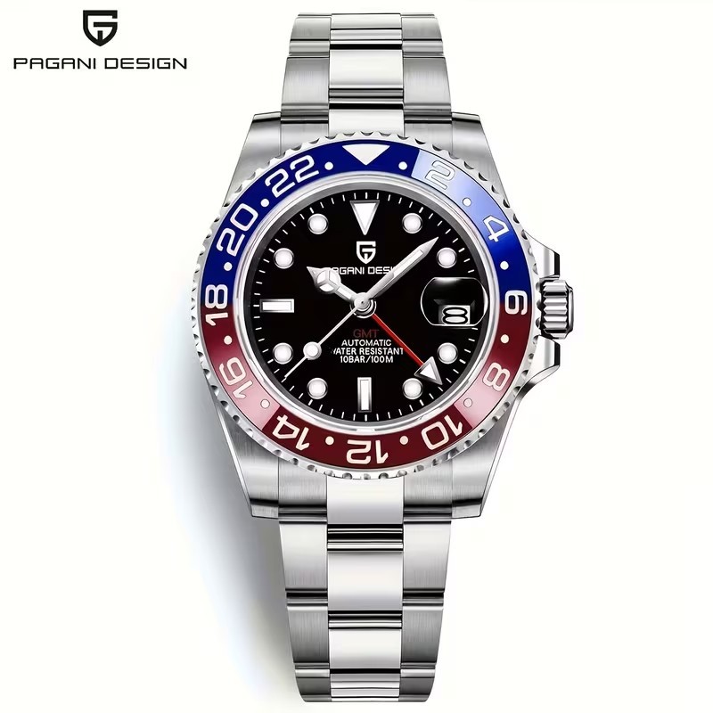 Pagani Design GMT Automatic Men’s Watch 40mm Sapphire Crystal NH34 100M Steel