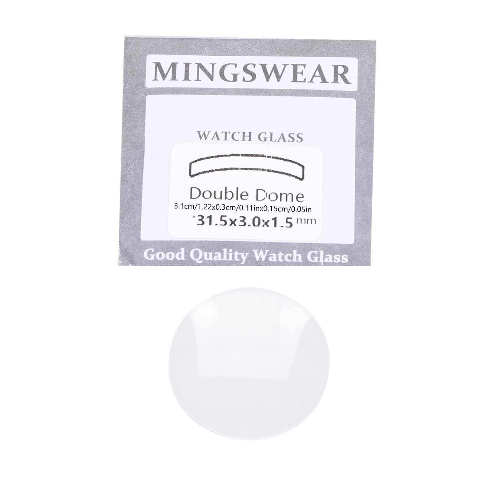 31.5mm Double Domed Mineral Watch Crystal Diameter Concave Glass Watch Part