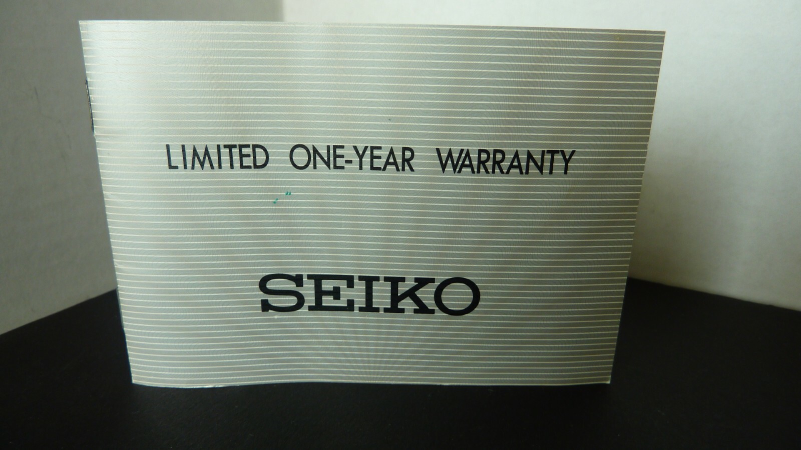 Seiko Limited One-Year Warranty Card Unused Worldwide Service.