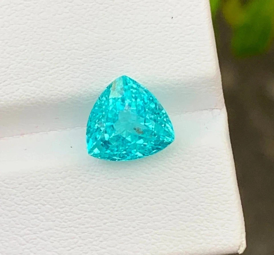 9.56 Ct Certified Natural Blue Paraiba Tourmaline Trillion Cut Loose Gemstone
