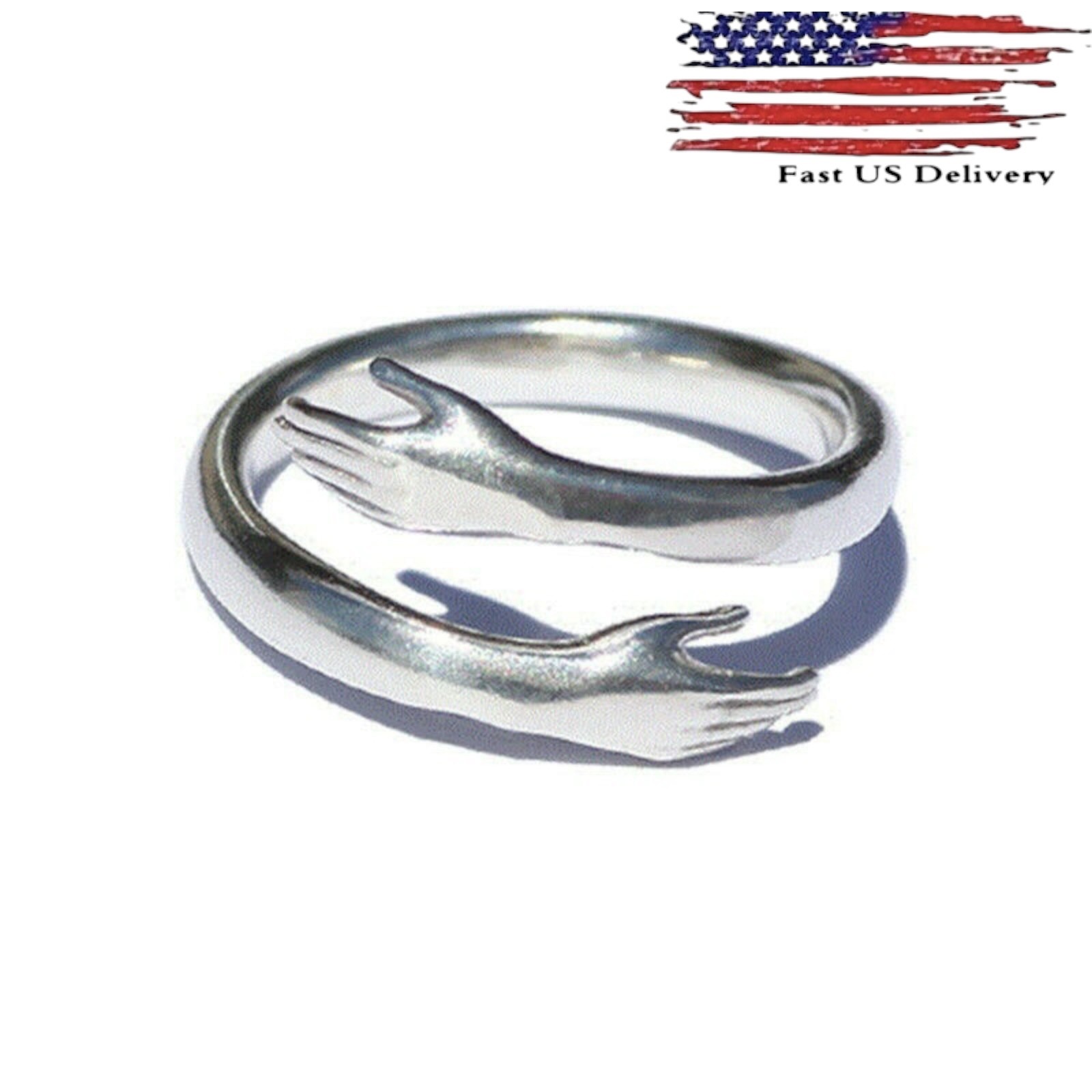 Fashion Love Hug Rings for Men Women Silver Plated Party Rings Open B77
