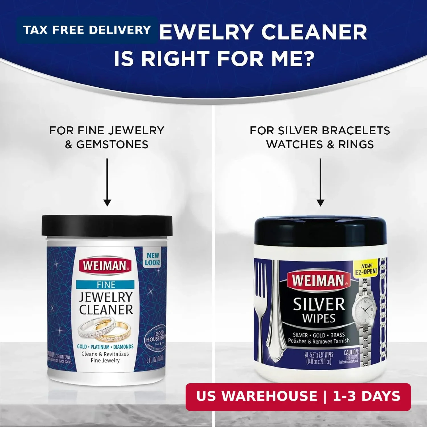 Weiman Fine Jewelry Cleaner Liquid with Cleaning Brush – Restores Shine & Brilli