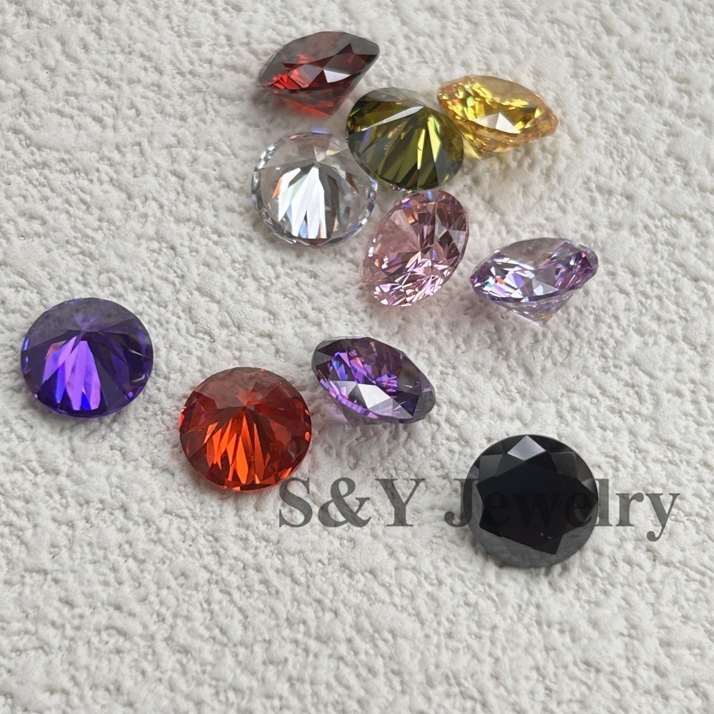 Multicolored Fancy Color Loose Zirconia Round 1000pcs 0.8-3.5mm for Rings