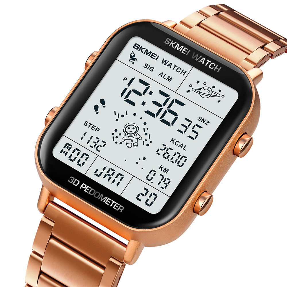 SKMEI Sport Watch Men Astronaut Dial Digital Wristwatch Male Steel LED Watches