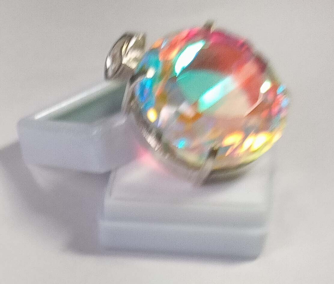 Mystic Topaz Oval Cut 87.75 Ct Natural Locket Loose Gemstone Pendant Certified