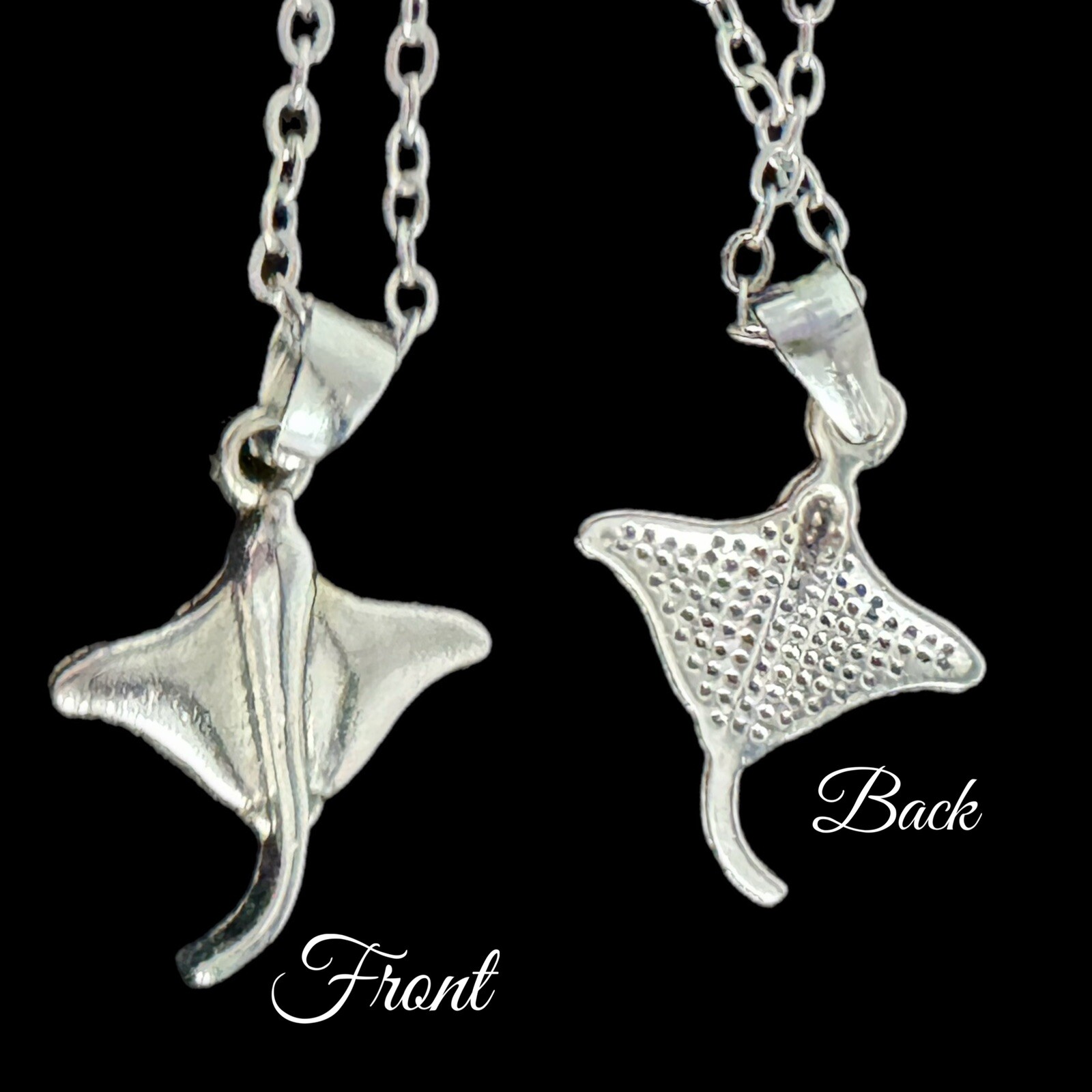 Lot Of 3 Silver Tone Jewelry Pieces Coastal Chic Style Necklace Bangle Earrings