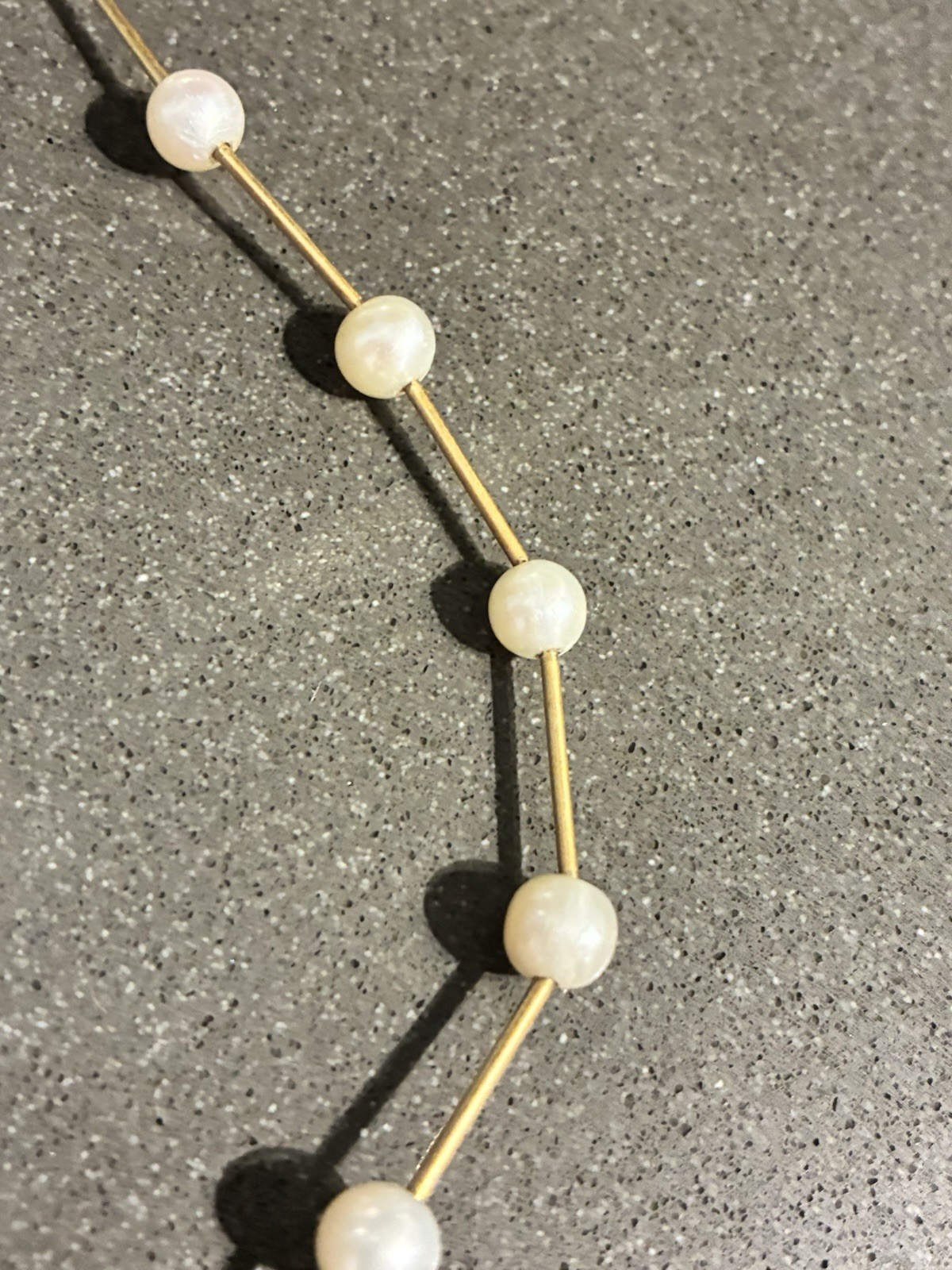 PETER BRAMS 14K YELLOW GOLD AKOYA CULTURED PEARL STATION NECKLACE 16.5” 6.80g