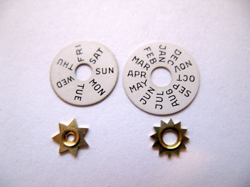 VENUS 206 1 X SET DAY & MONTH DISCS WITH WHEELS PARTS 2561,2562