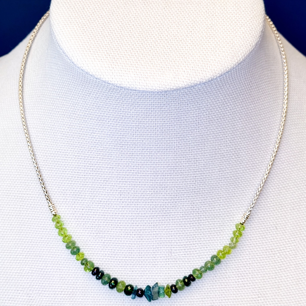John Hardy 925 Sterling Silver Peridot Chunky BeadNecklace Adjustable 16–18” NWT