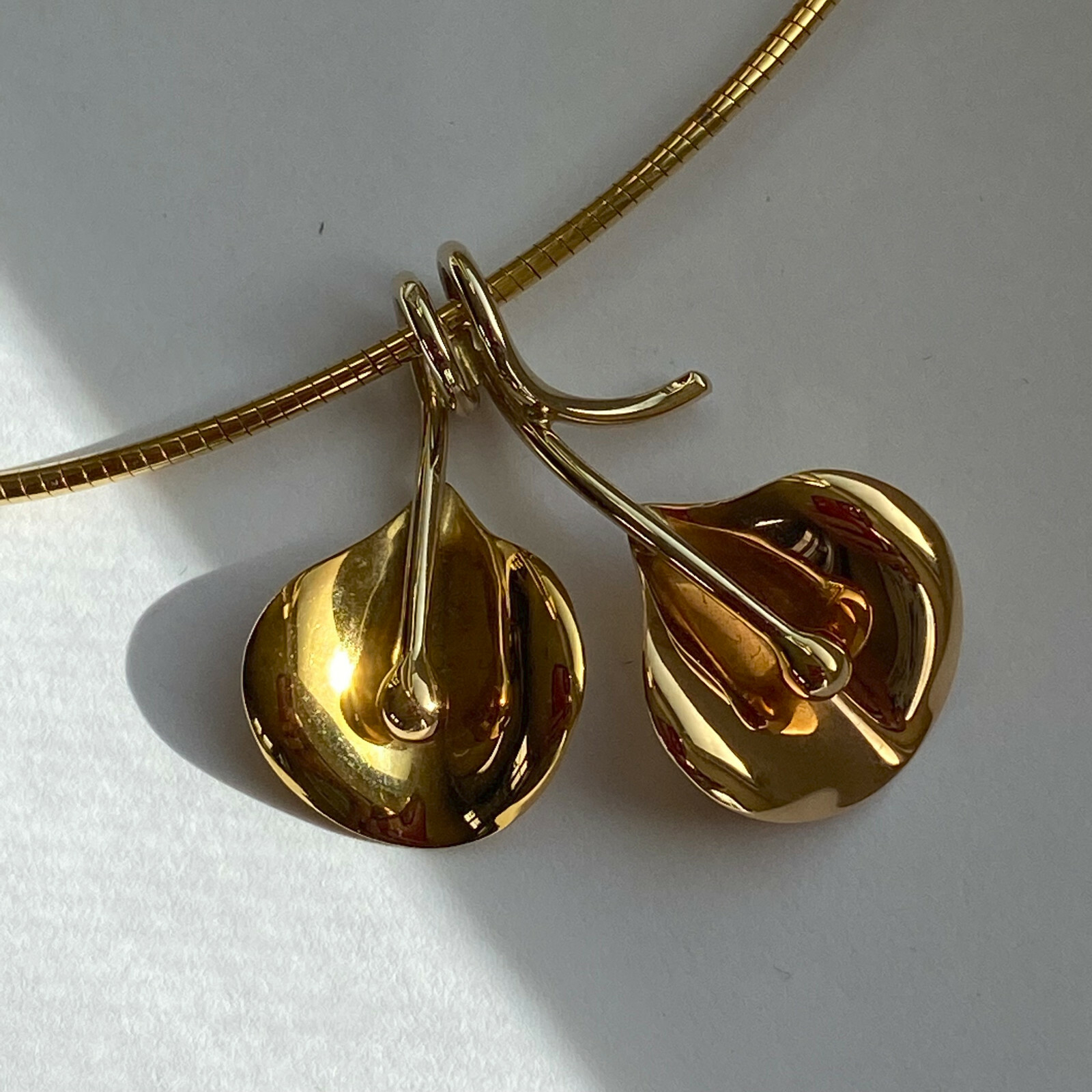 18K Rose & Yellow Gold Necklace 16 inch French – Collier Or 40 cm Vintage France