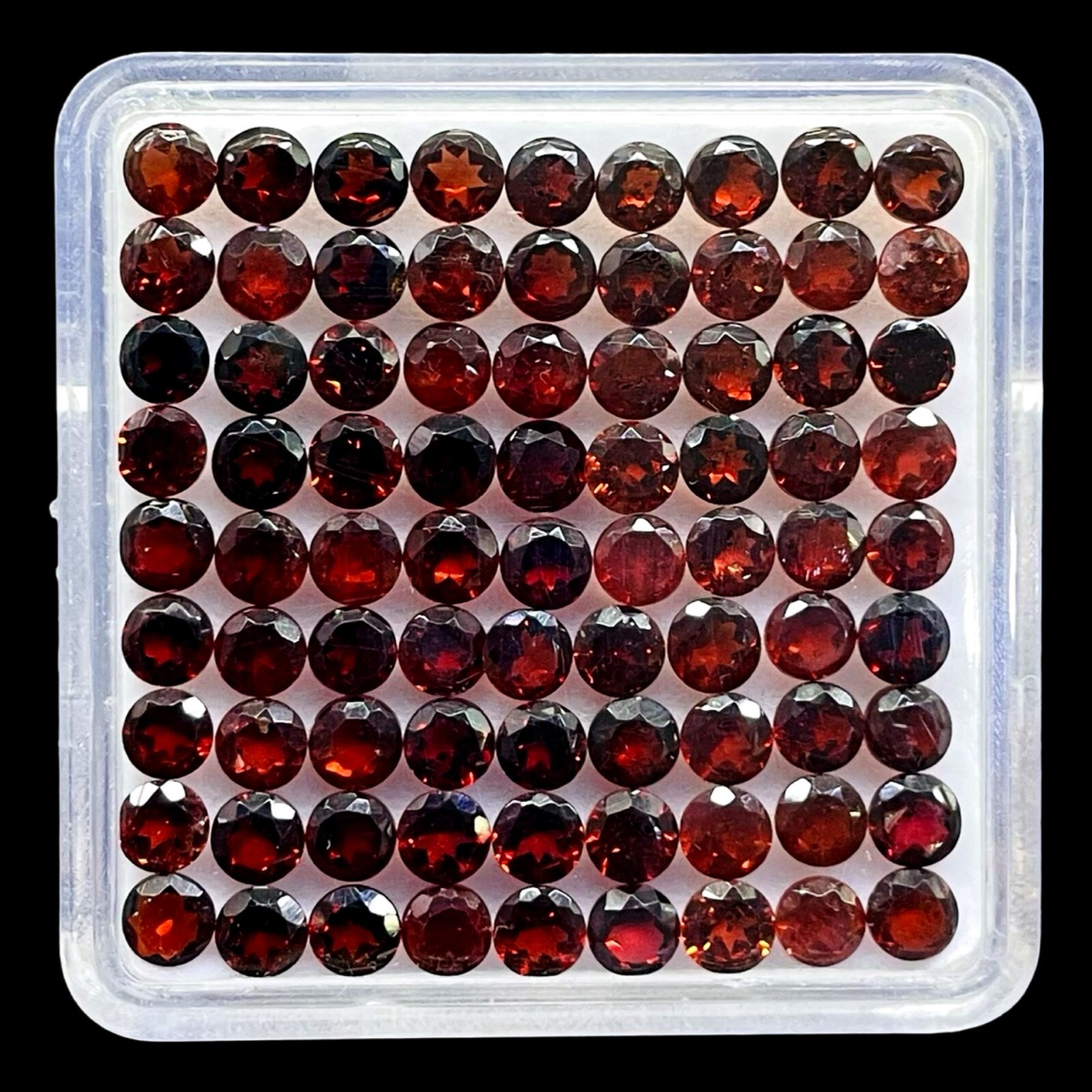 50 Pcs Natural Mozambique Garnet 4mm Round Cut Loose Untreated Gemstones Lot