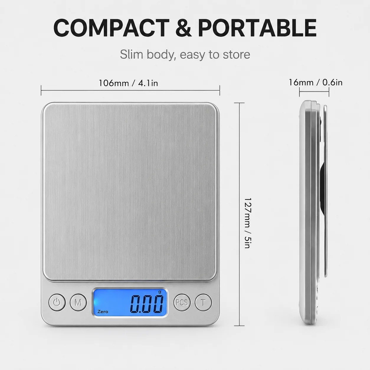 Digital Scale 3000g x 0.1g Jewelry Gold Silver Coin Gram Pocket Size Herb Grain