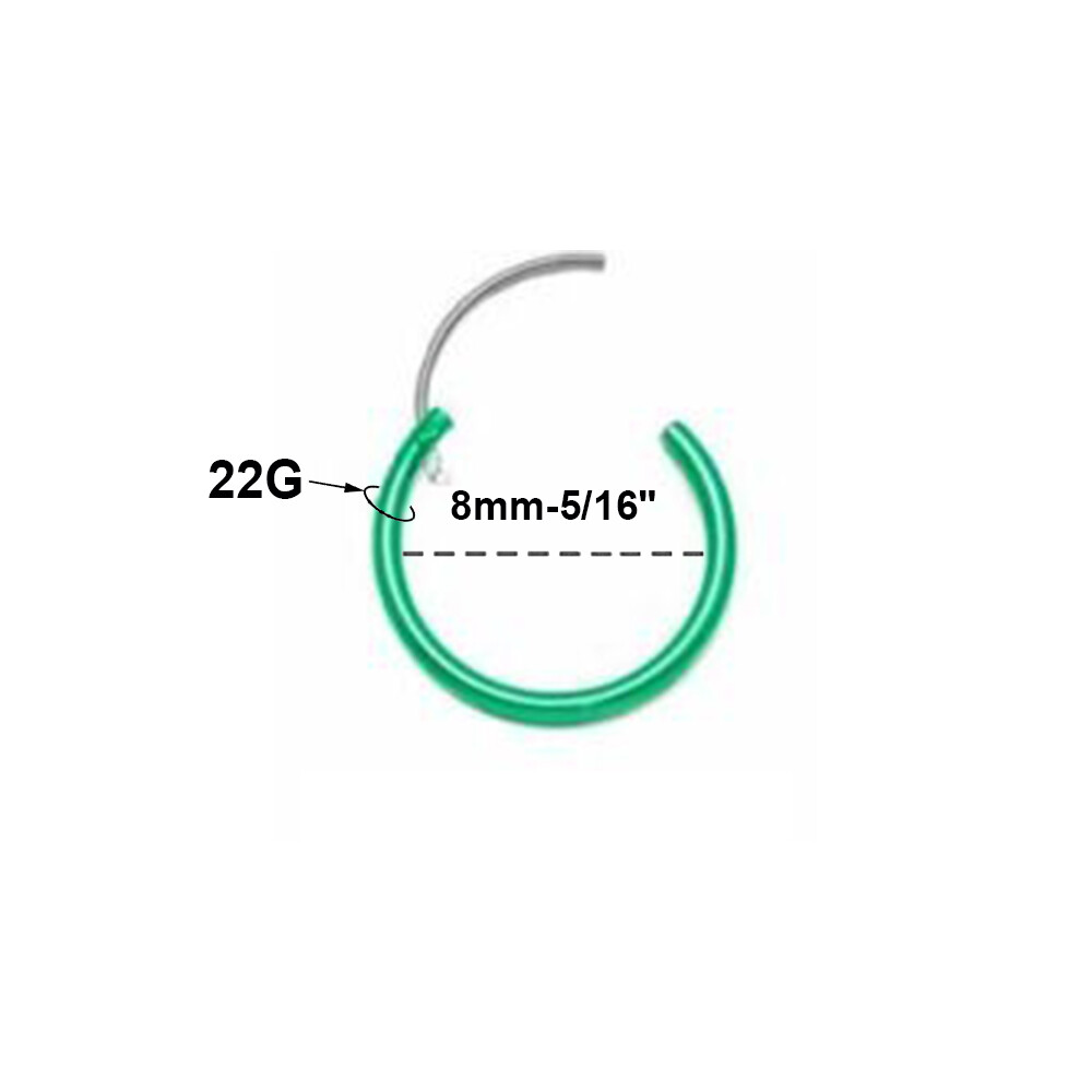 22G Hinged Hoop Earrings Cartilage Nose and Lips Sterling Silver Sold as a Pair