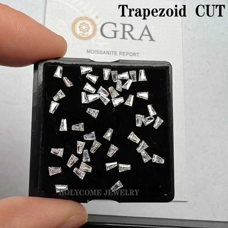 Trapezoid Shape White D Color VVS1 Clarity Loose Moissanite Stone Excellent Cut