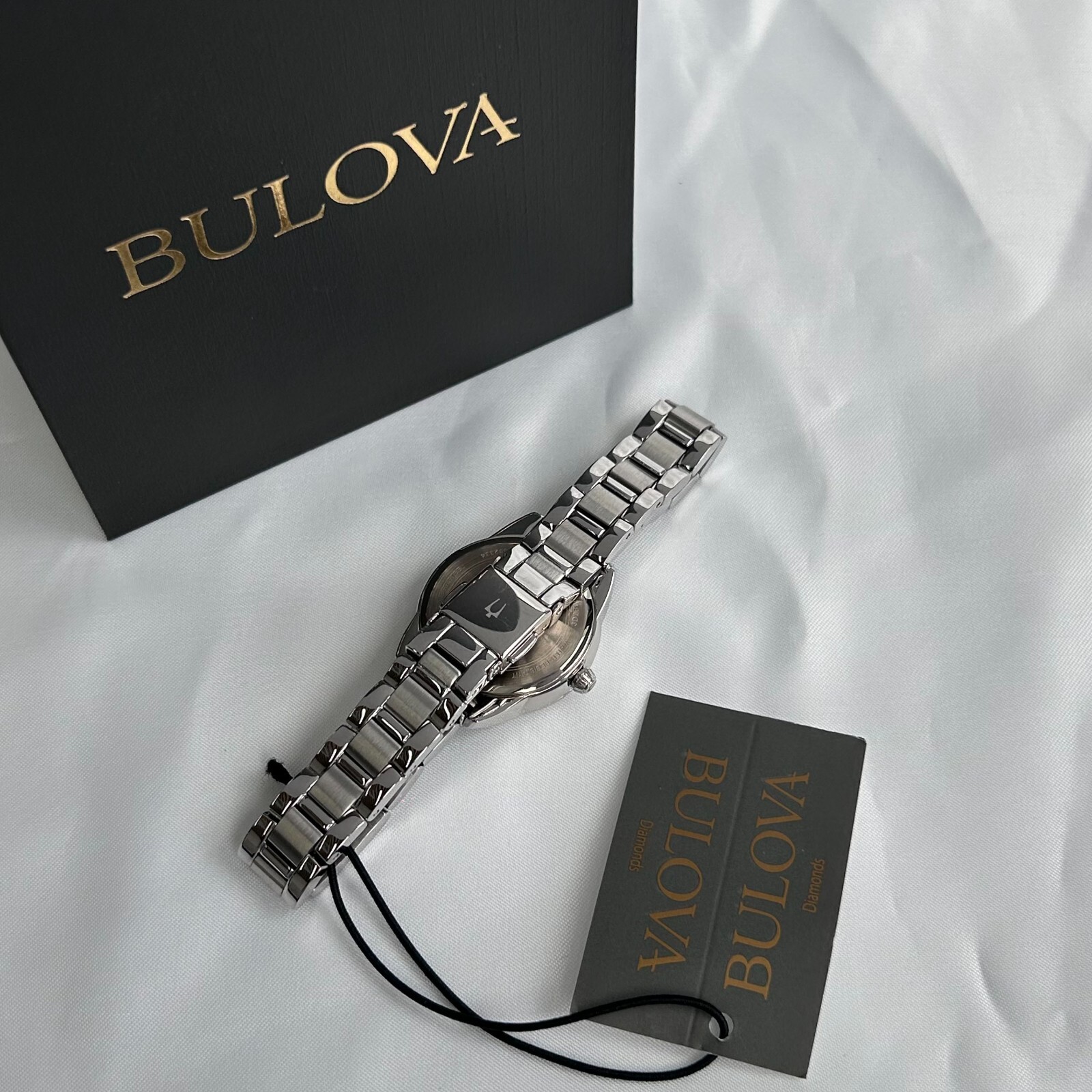 Bulova Sutton Diamond Blue Dial 96P250 Women’s 28mm Quartz Watch-New w/box
