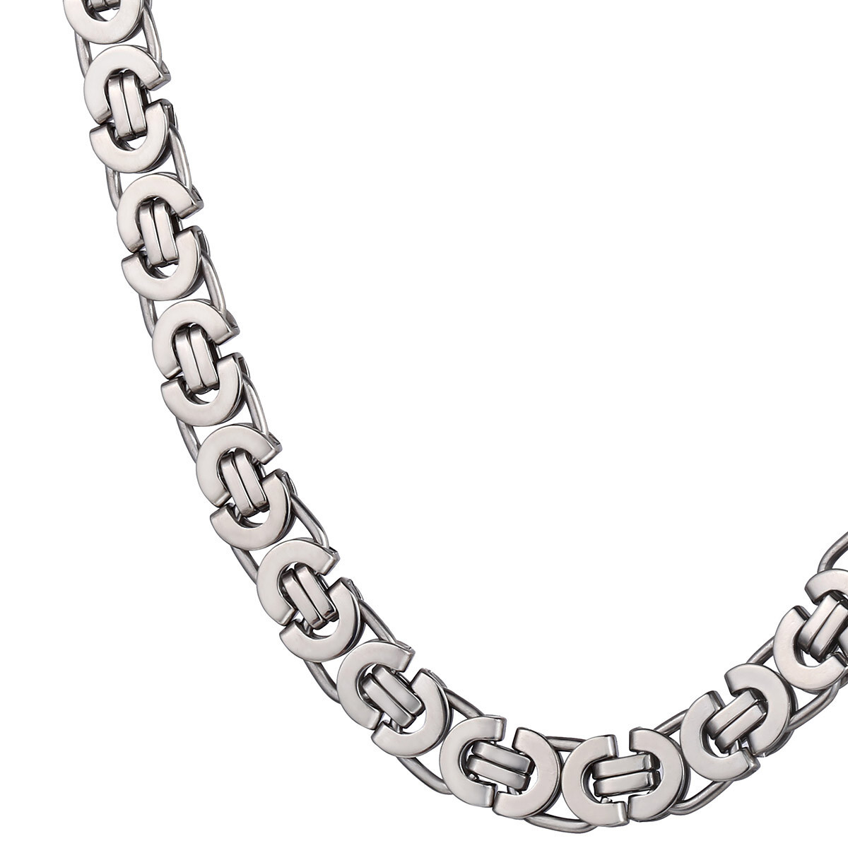 11MM 316L Stainless Steel Byzantine Link Chain Necklace For Men Boy Silver Color