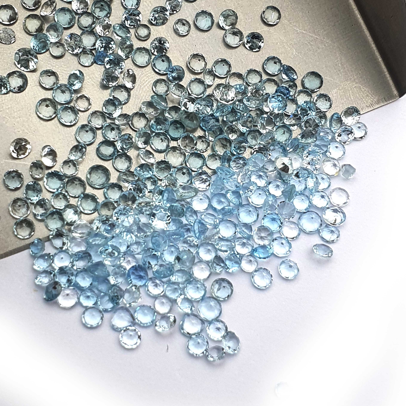Natural Sky Blue Topaz Round Cut Loose Gemstone Lot Blue Topaz 100 Pcs 3 MM