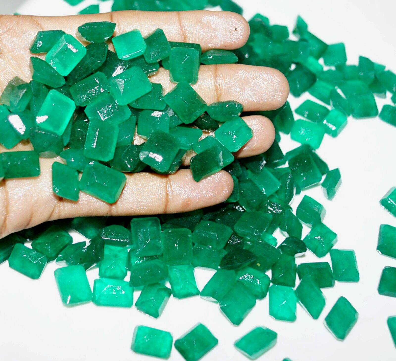 200 Ct+ Natural Certified Emerald Cut Colombian Green Emerald Lot Loose Gemstone