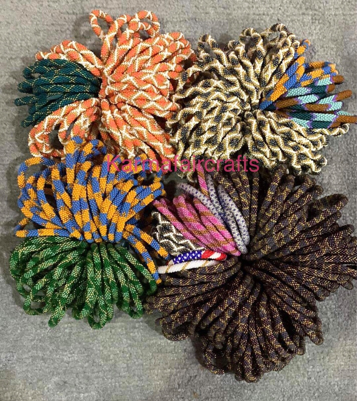 SALE-Wholesale Nepal Glass Beaded Bracelets. 100 pieces. Premium Random Colors.