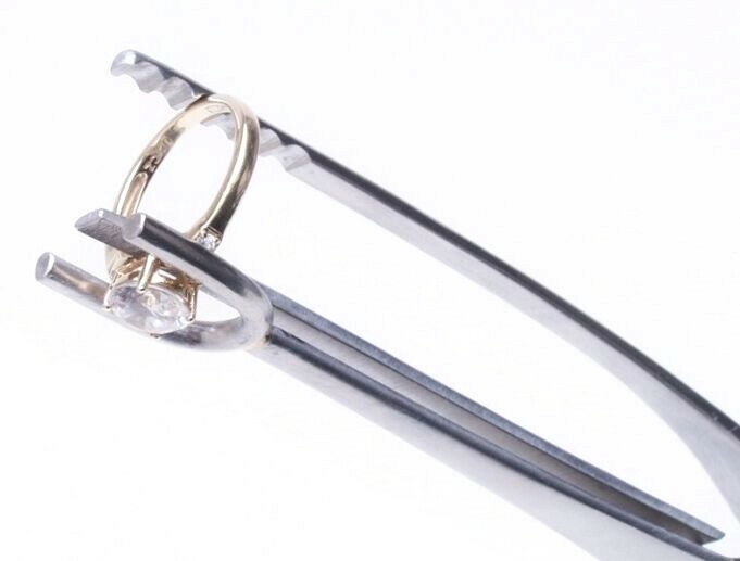 Half-Shank Tweezer Jewelry Soldering Tweezers for Rings – Stainless Steel 6-1/2”